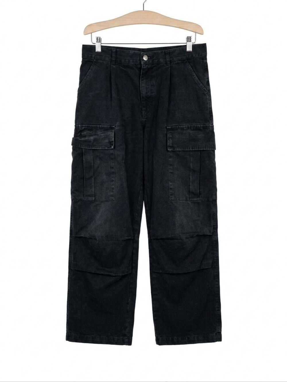 Carhartt Wip Black Utility Cargo Pants with Pocket Flaps
